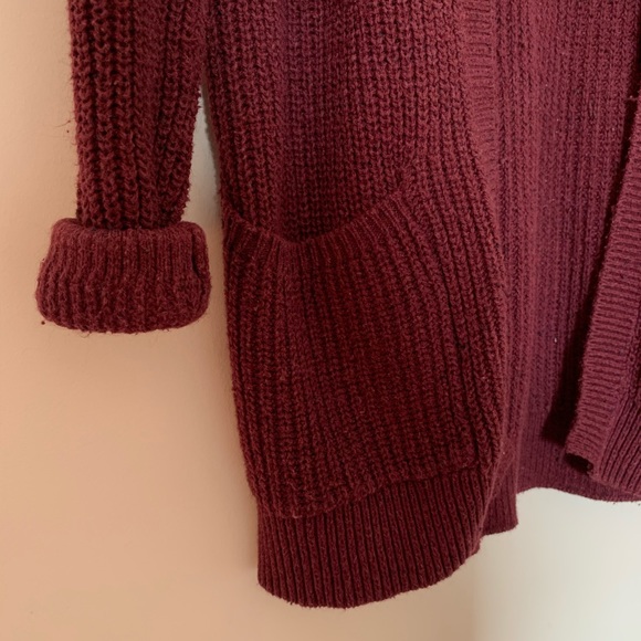 Garage XS-S Burgundy Knit Cardigan - Picture 4 of 6